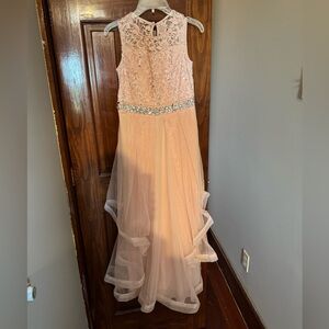Speechless Pink Lace and Tulle Kids Dress
